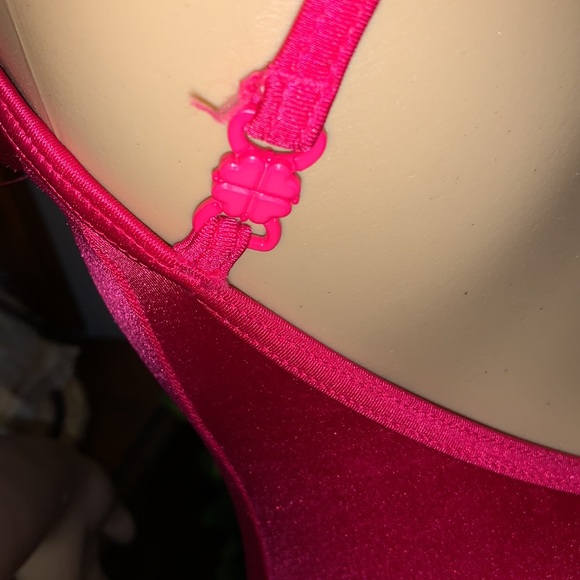 Vintage 70s 80s Striking hot pink Fuschia backless one piece swimsuit b cup - Picture 13 of 15